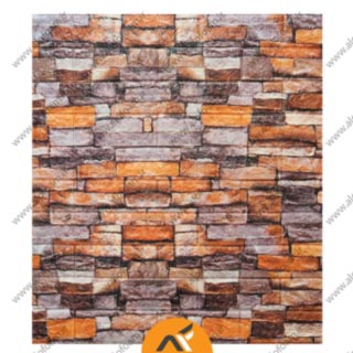 دیوارپوش فومی سنگی طوسی و نارنجی